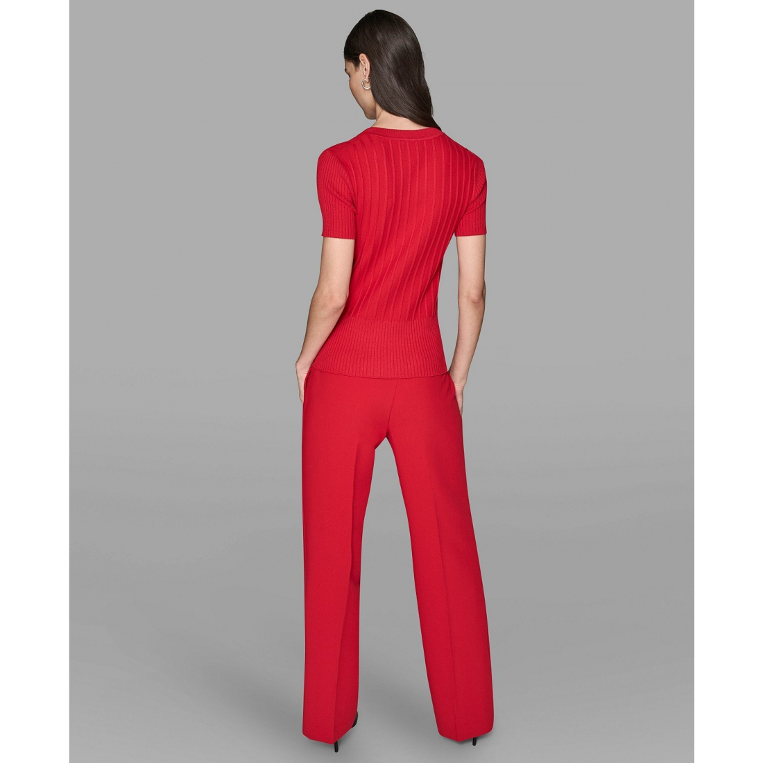 'Short Sleeve Sweater Knit Top' pour Femmes