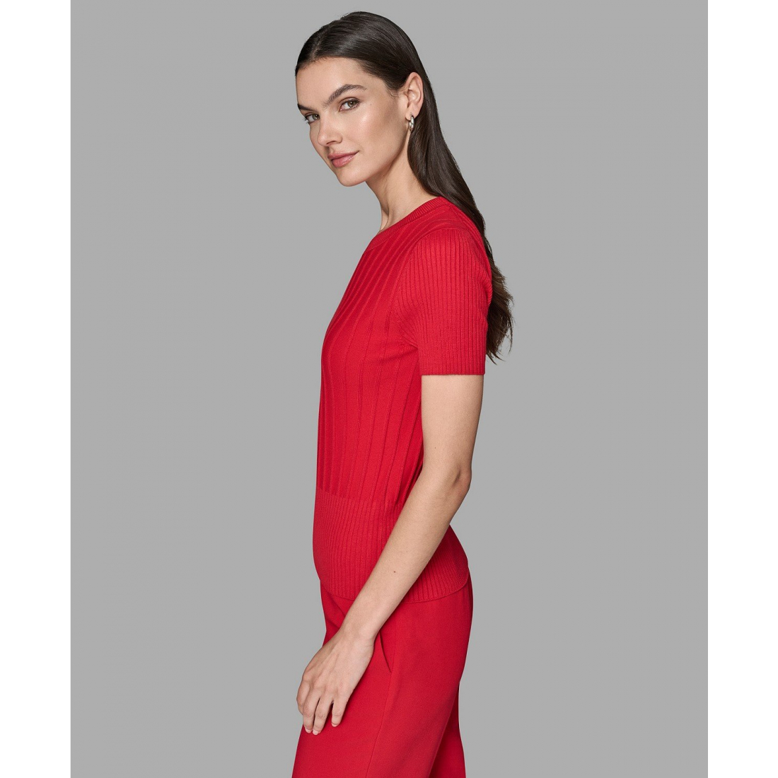 'Short Sleeve Sweater Knit Top' pour Femmes
