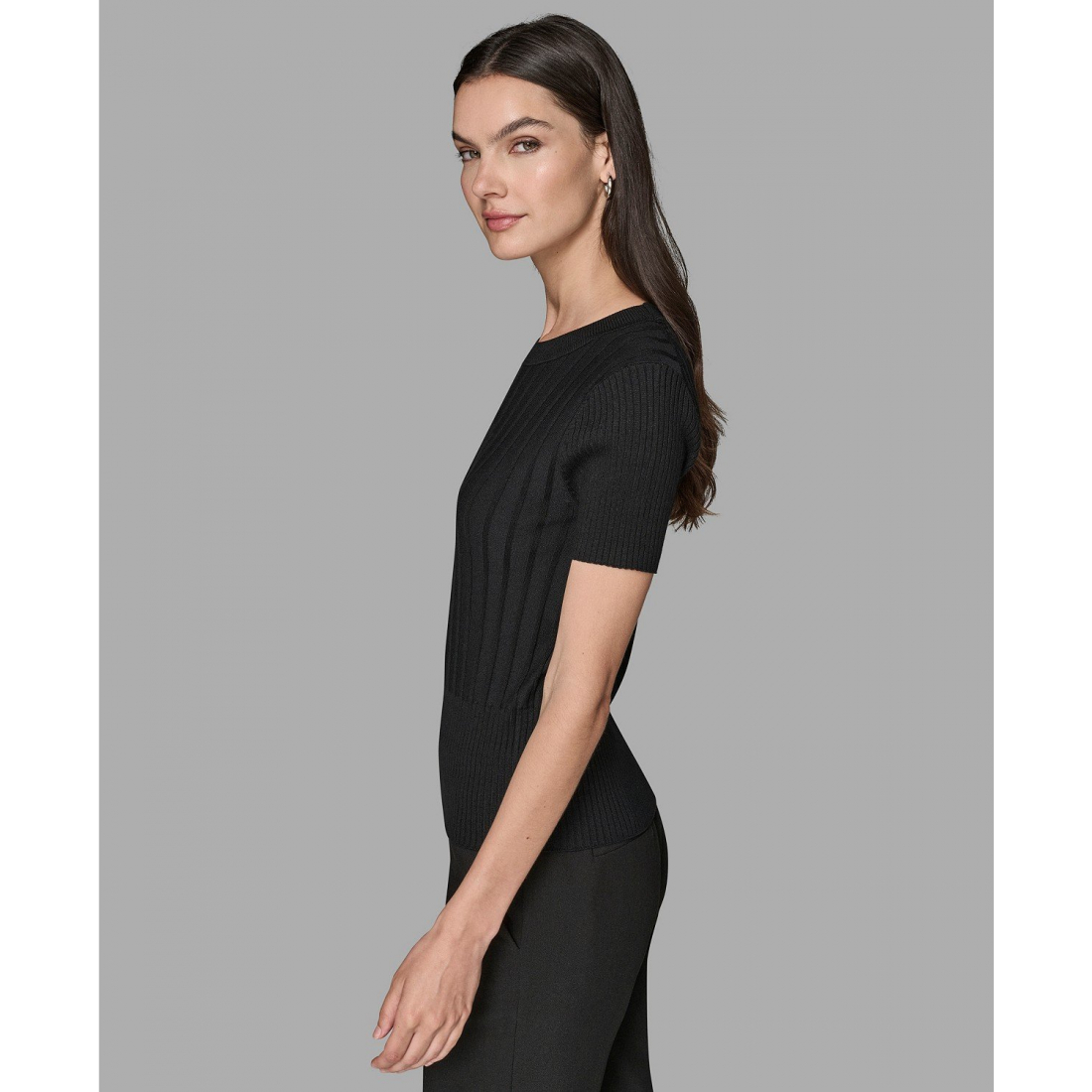 'Short Sleeve Sweater Knit Top' pour Femmes