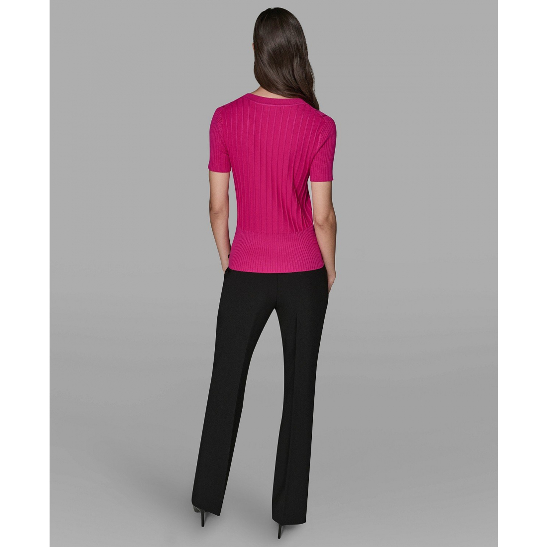 'Short Sleeve Sweater Knit Top' pour Femmes