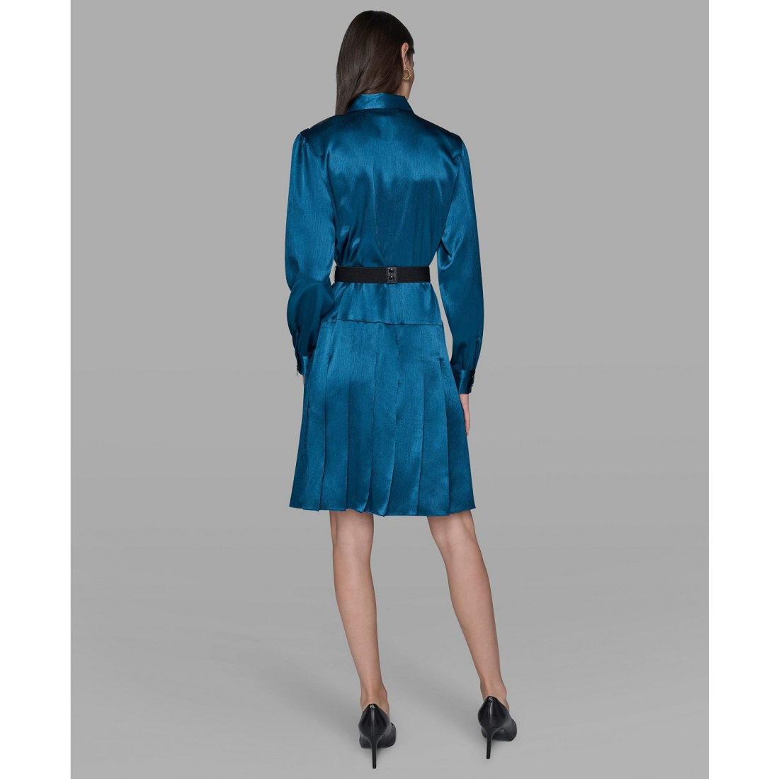 'Collared Belted Shirt Dress' pour Femmes