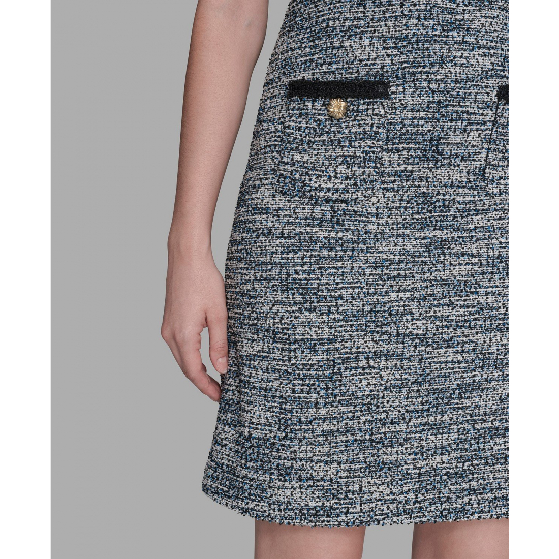 'Tweed Collared Shift Dress' pour Femmes