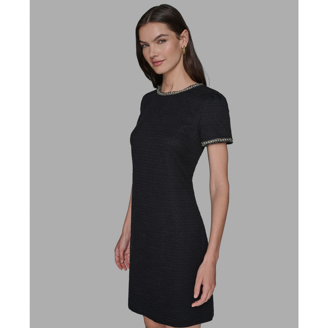 'Short Sleeve Knit Shift Dress' pour Femmes