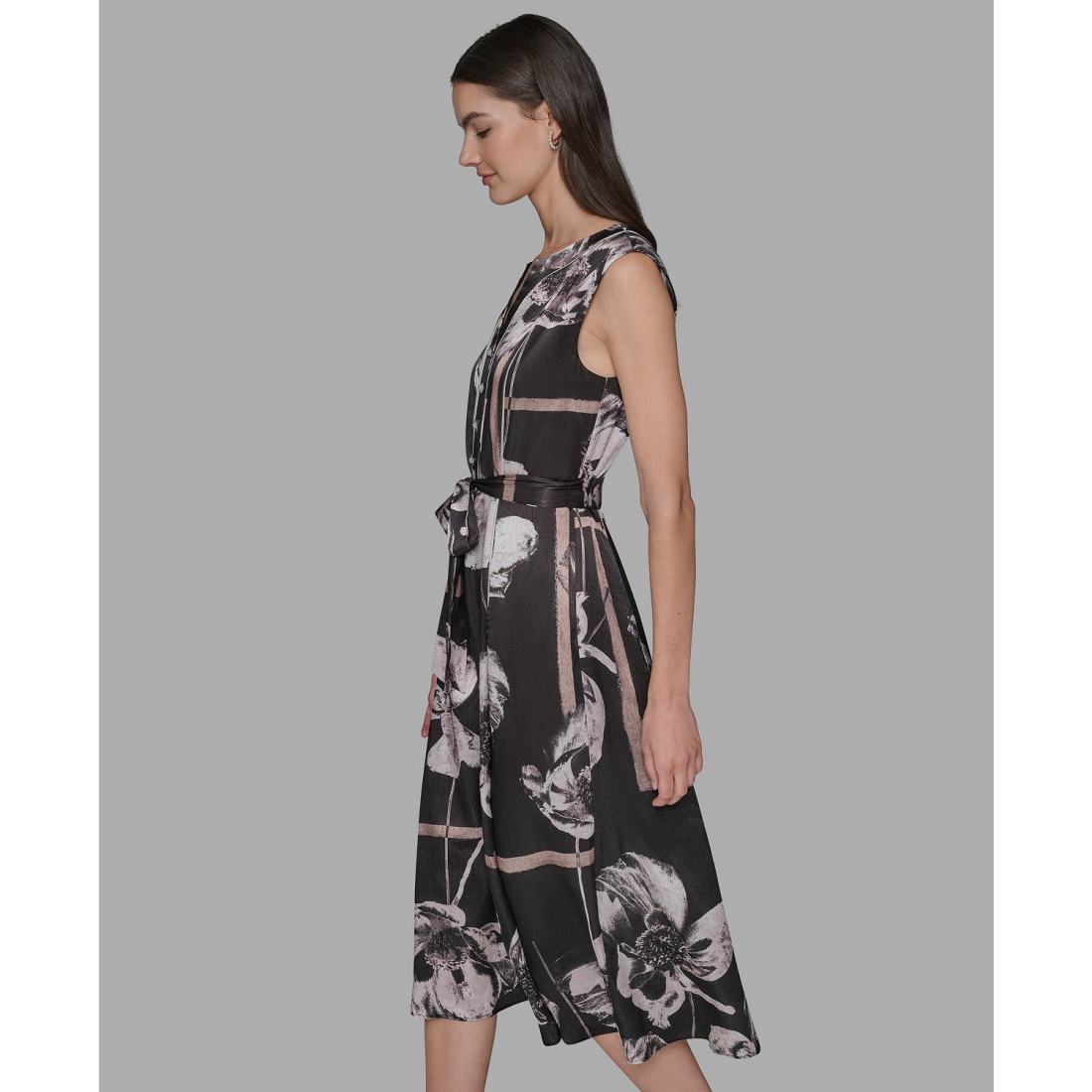 'Printed Midi Dress' pour Femmes