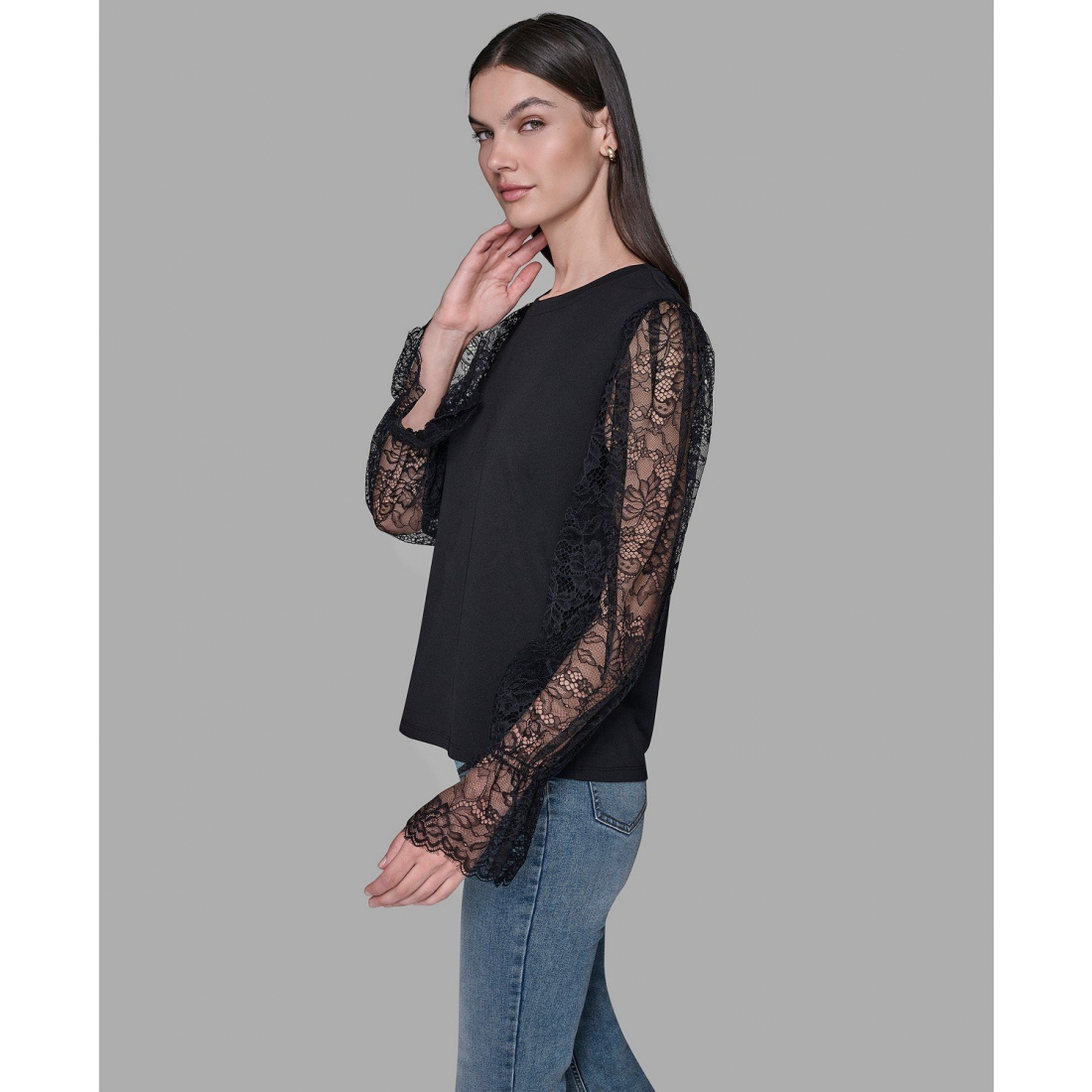 'Sheer Lace Blouse' pour Femmes