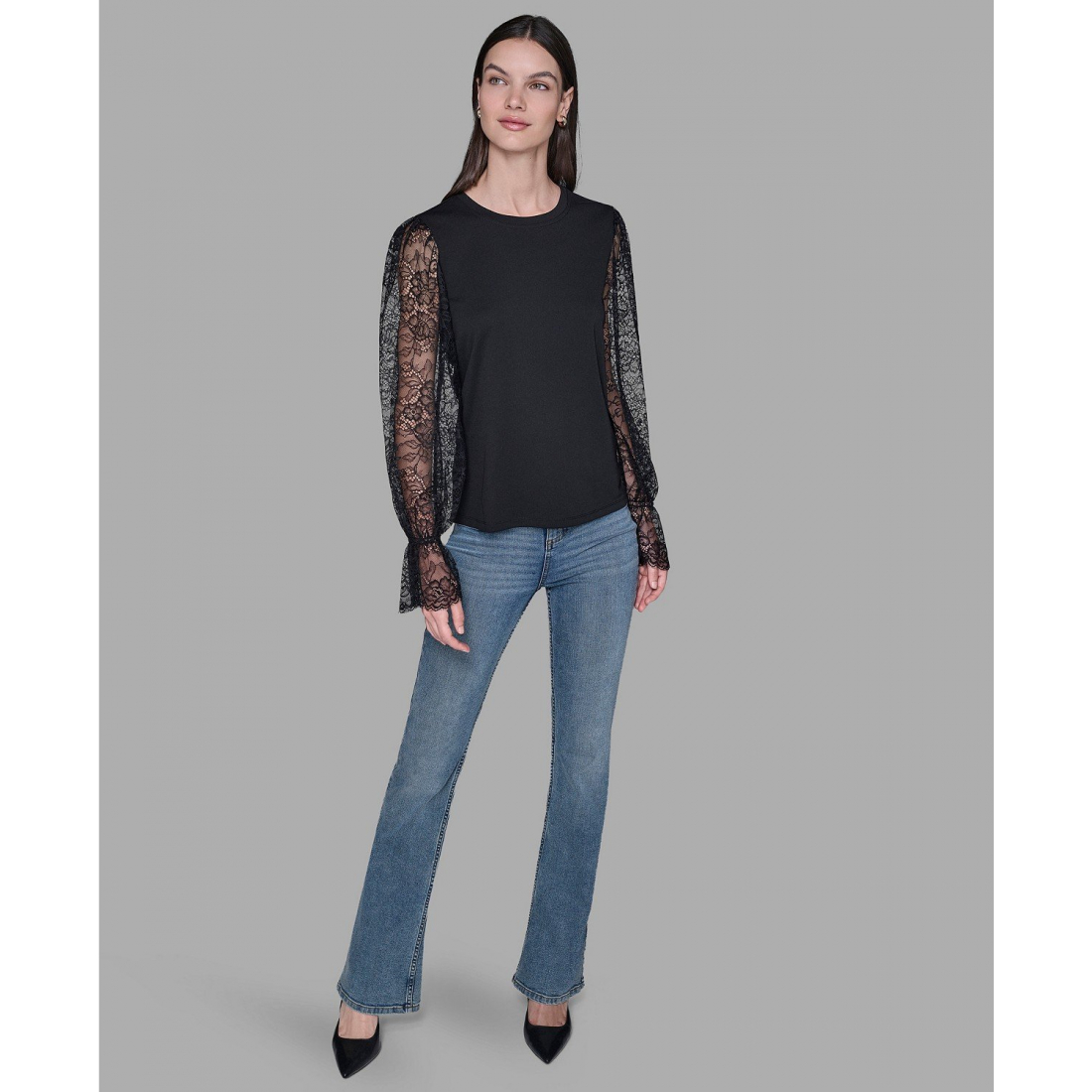 'Sheer Lace Blouse' pour Femmes