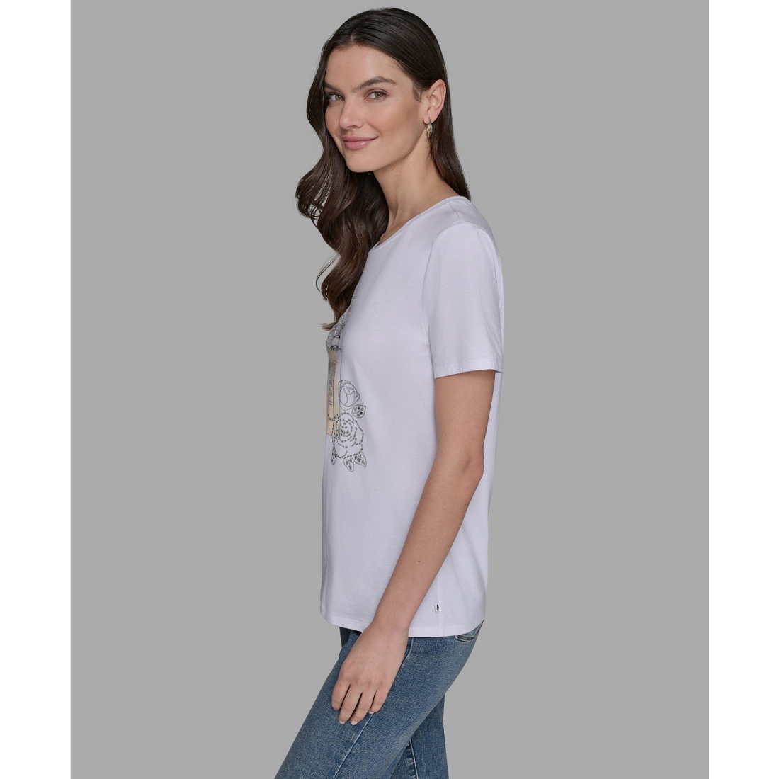 T-shirt 'Crewneck Embellished Perfume Bottle' pour Femmes