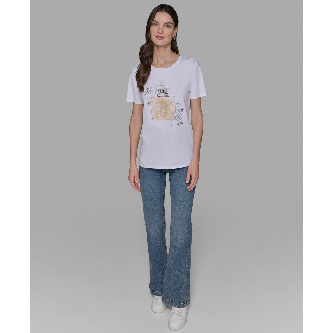 T-shirt 'Crewneck Embellished Perfume Bottle' pour Femmes