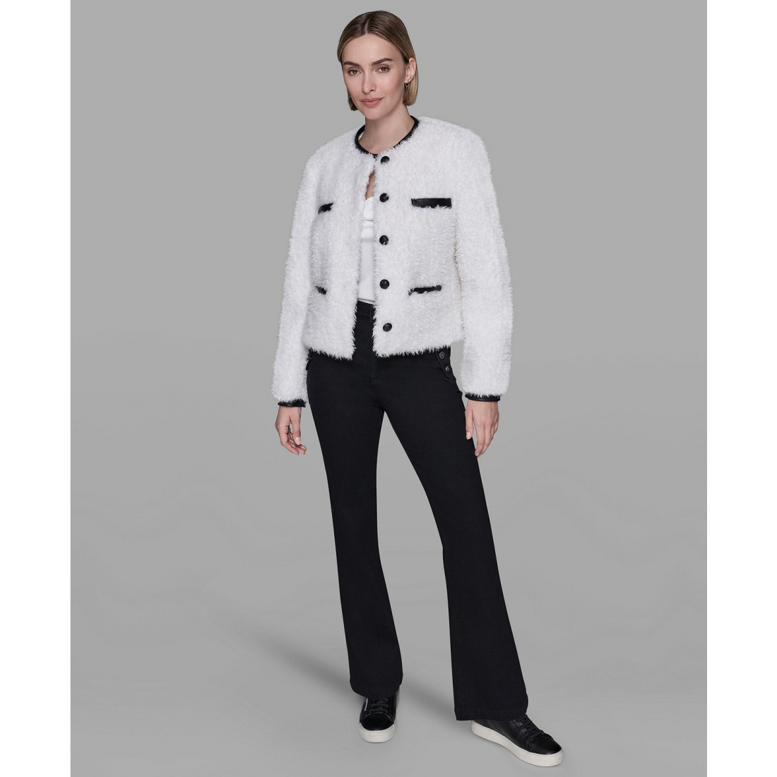 Veste 'Crewneck Pocket Detail' pour Femmes