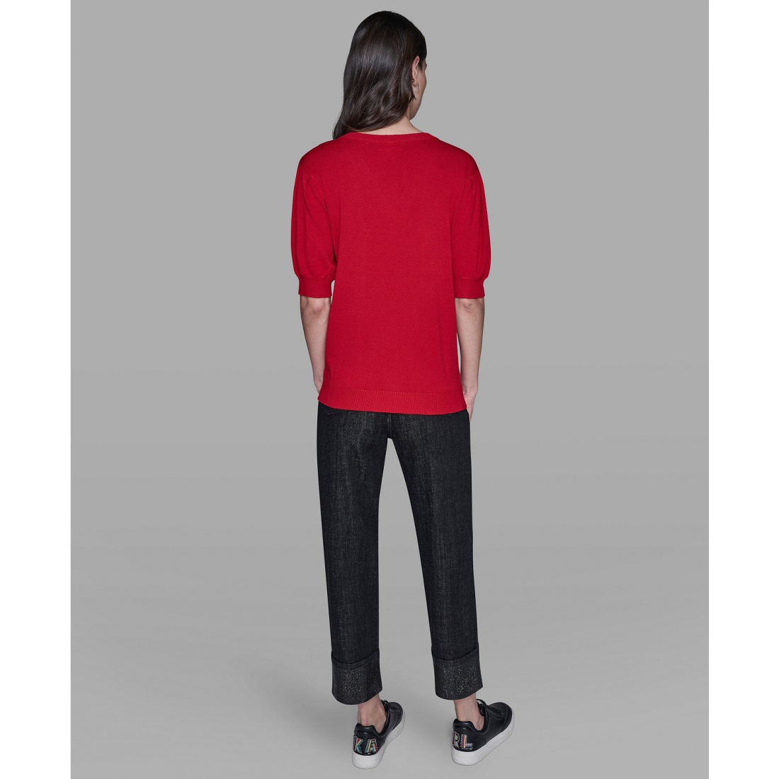 'V-Neck Button Detail Sweater' pour Femmes