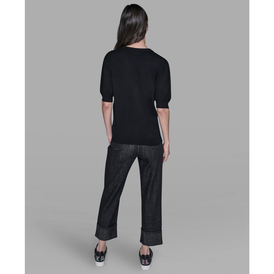 'V-Neck Button Detail Sweater' pour Femmes