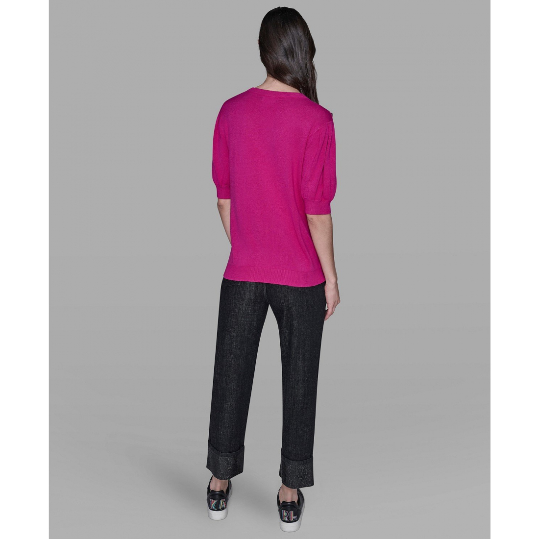 'V-Neck Button Detail Sweater' pour Femmes