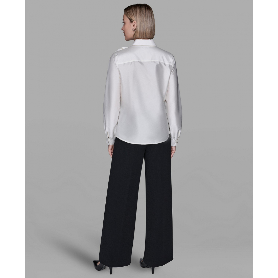 'Collar Rose Applique Detail Top' pour Femmes