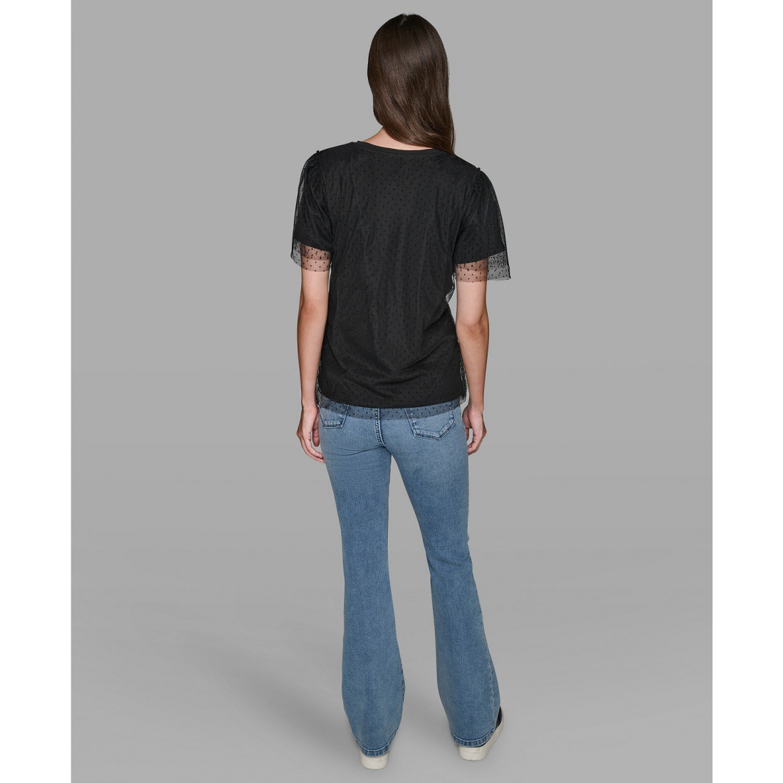 'Crewneck Lace Layer T-Shirt' pour Femmes