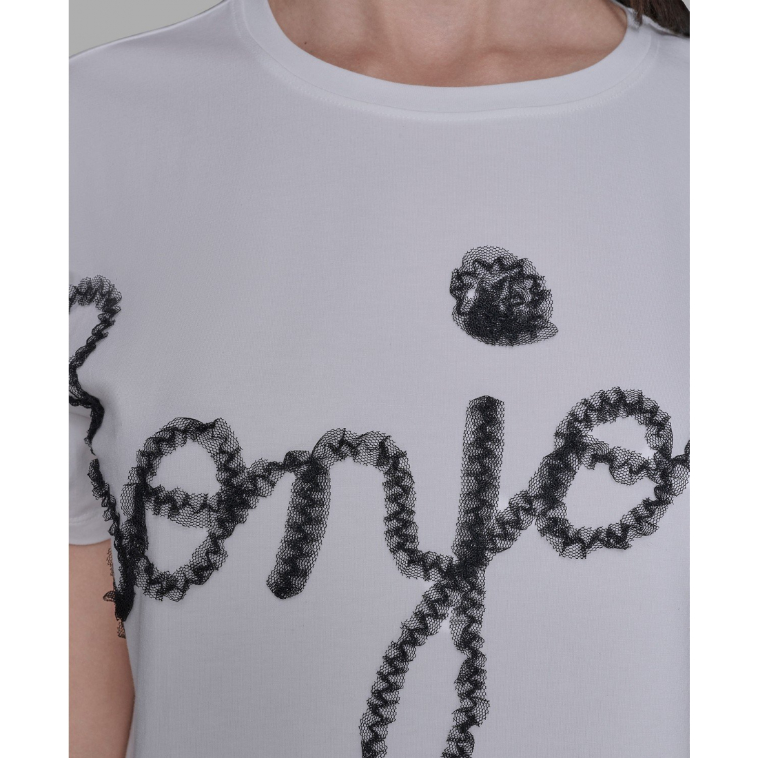 'Crewneck Bonjour Printed T-Shirt' pour Femmes