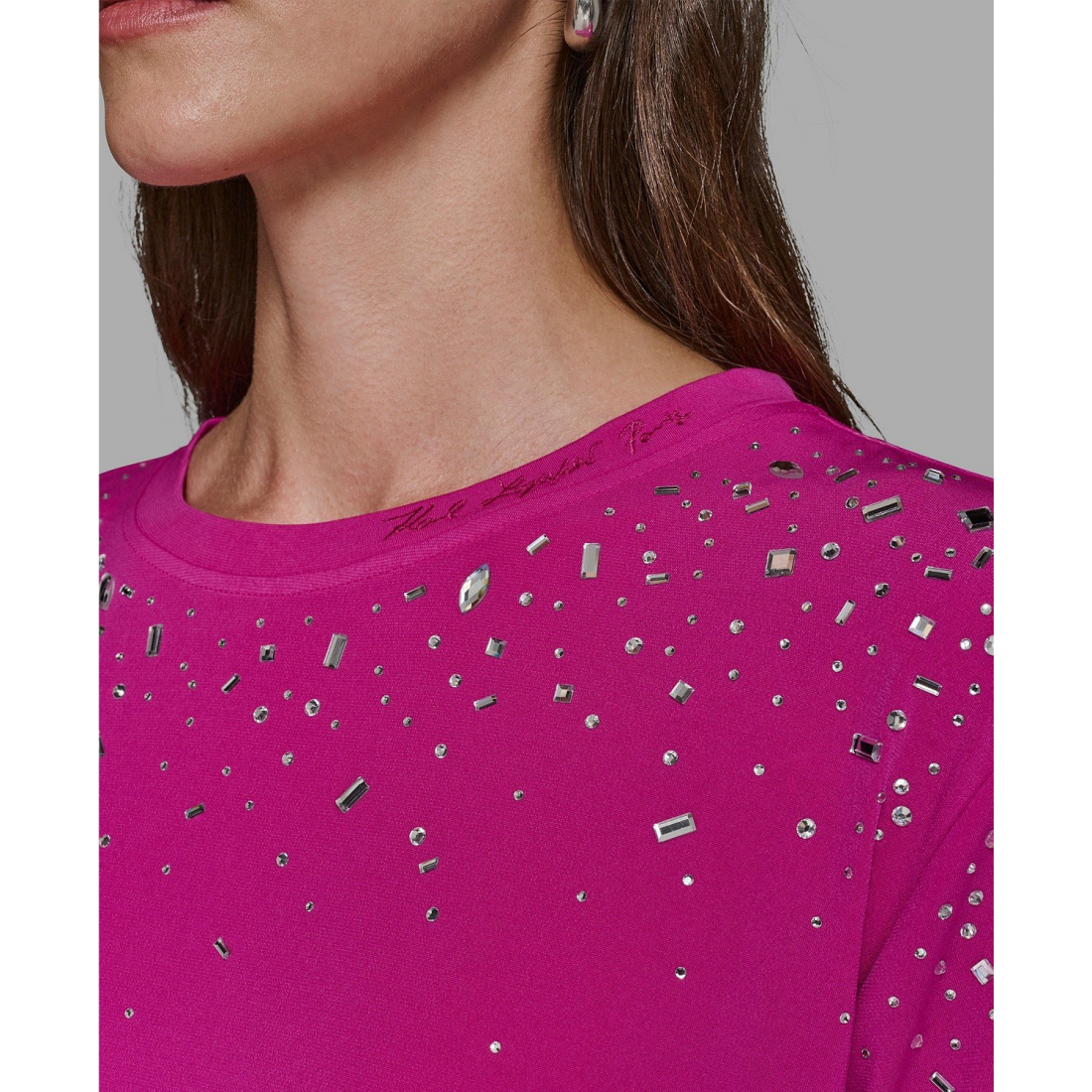 'Crewneck Embellished Top' pour Femmes
