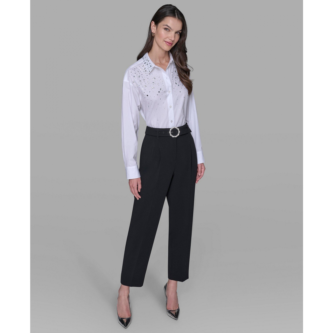 'Embellished Belt Pants' pour Femmes