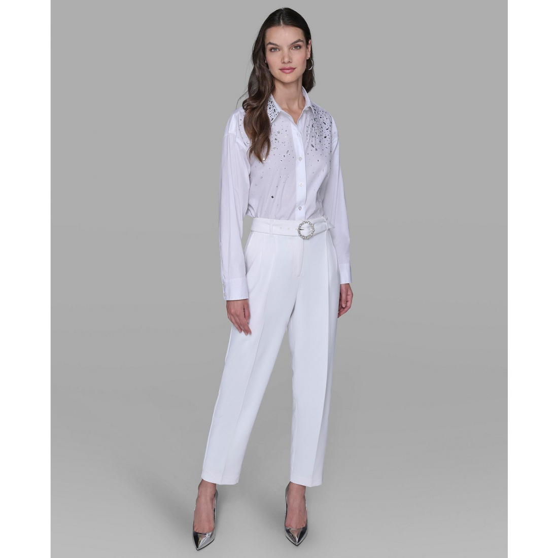 'Embellished Belt Pants' pour Femmes