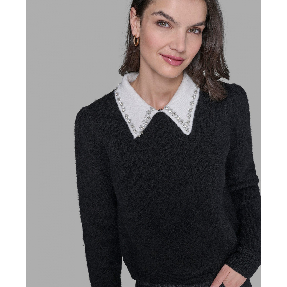 'Contrast Collar Sweater' pour Femmes