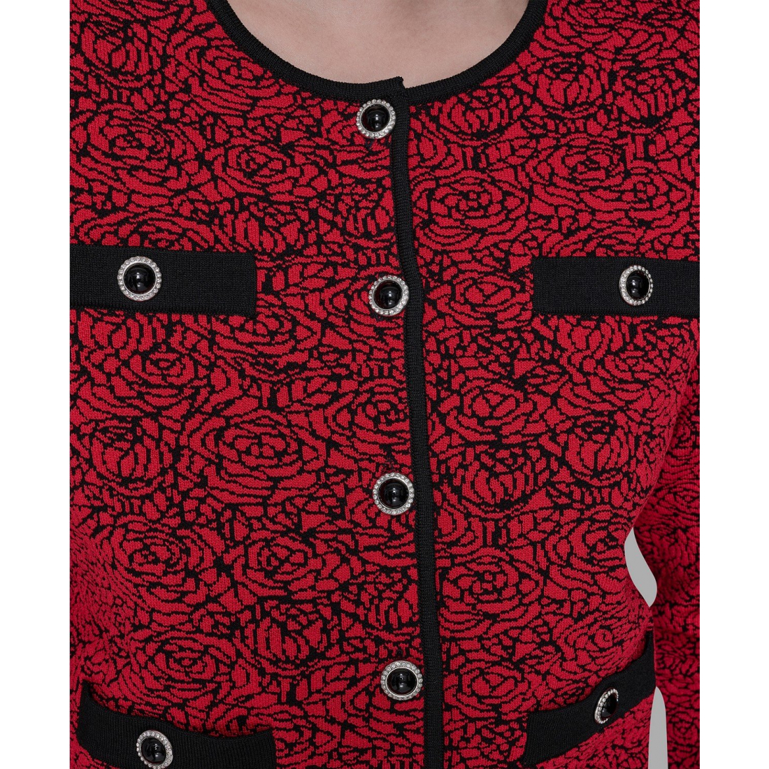 'Crewneck Pocket Detail Cardigan' pour Femmes