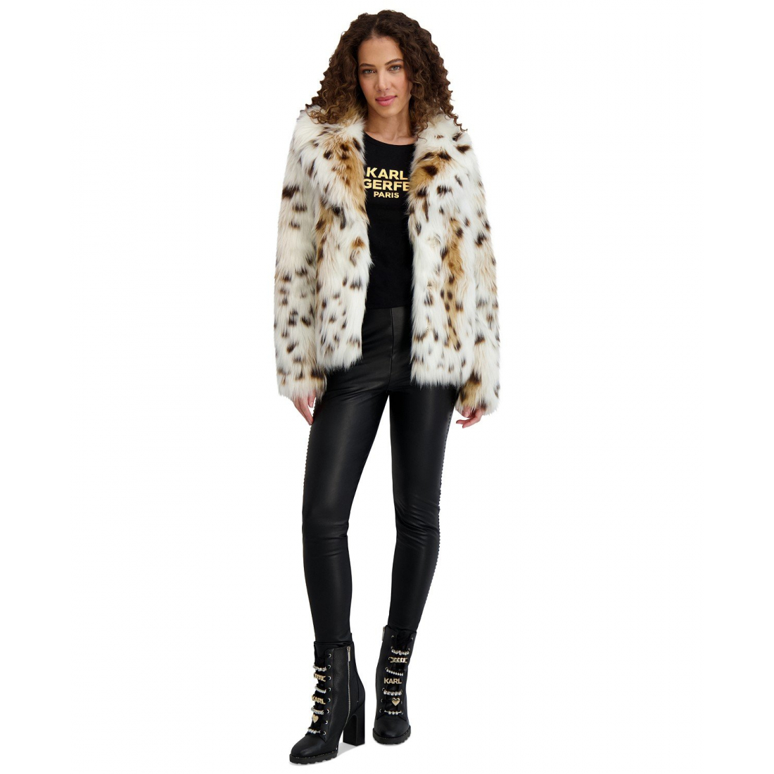 'Leopard-Print Faux-Fur Coat' pour Femmes