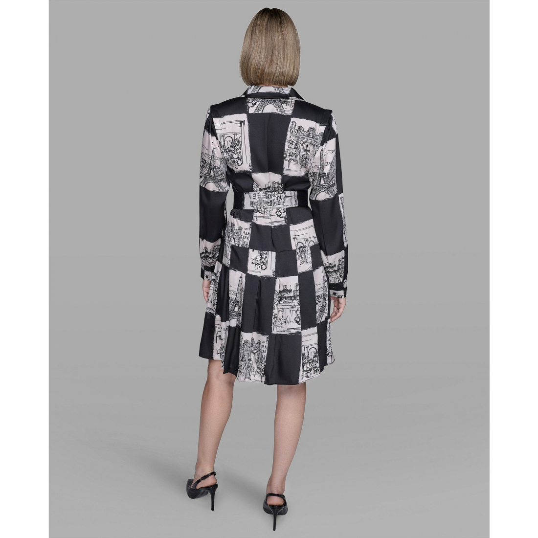 'Printed Belted Shirt Dress' pour Femmes
