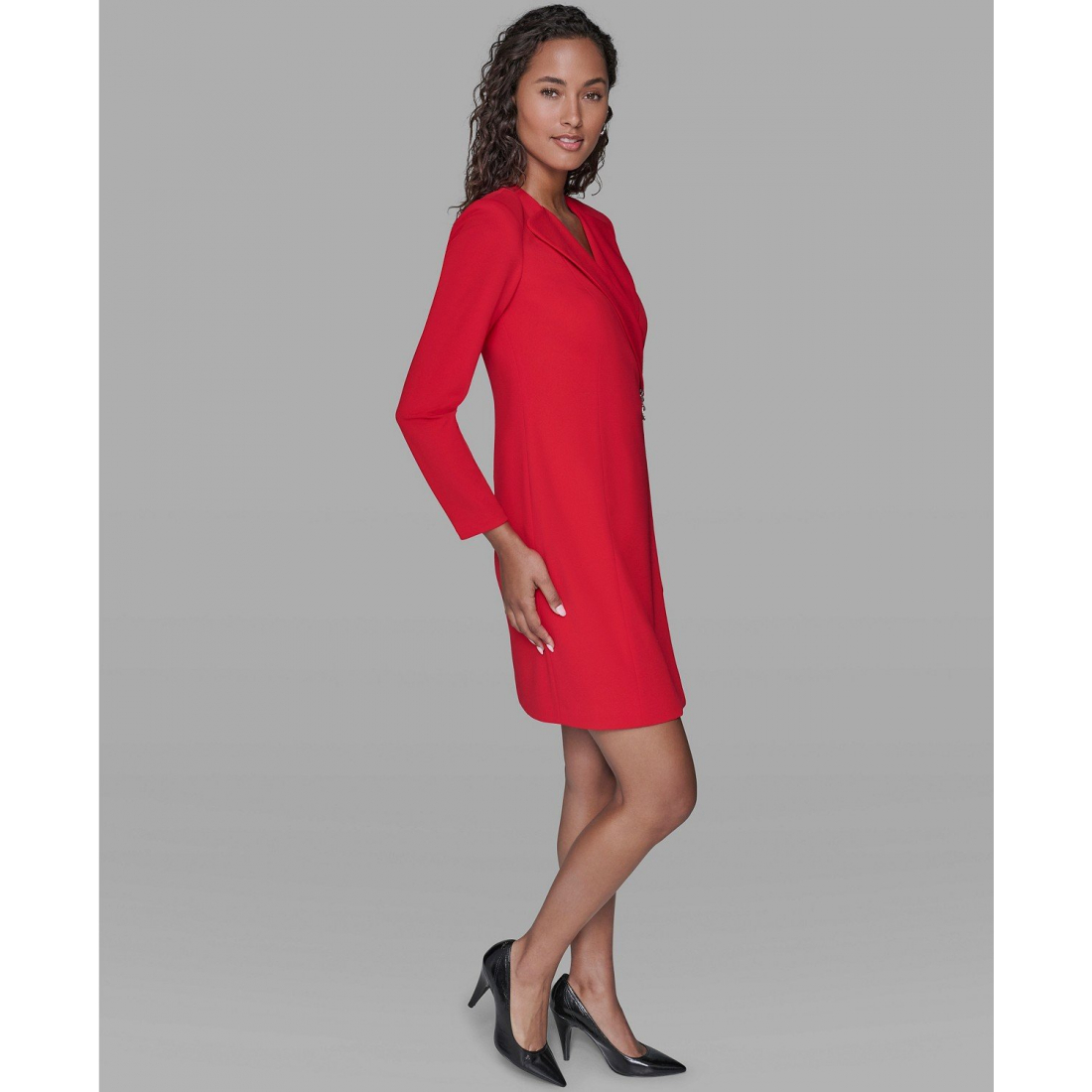 'Collared Neck Jacket Dress' pour Femmes