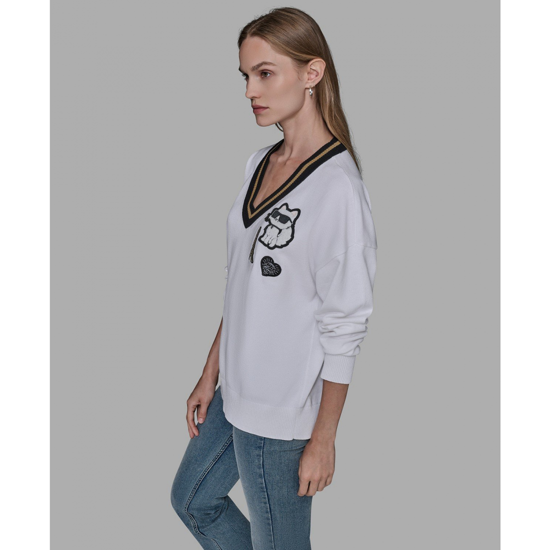 'Patch Detail Sweater' pour Femmes