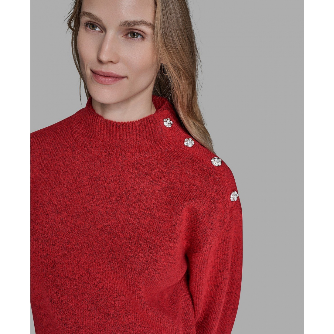 Women's 'Button Shoulder Long Sleeve' Sweater
