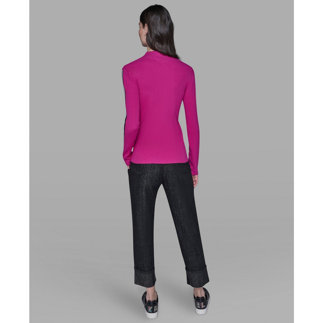 'Logo Tape Zip-Up Sweater' pour Femmes