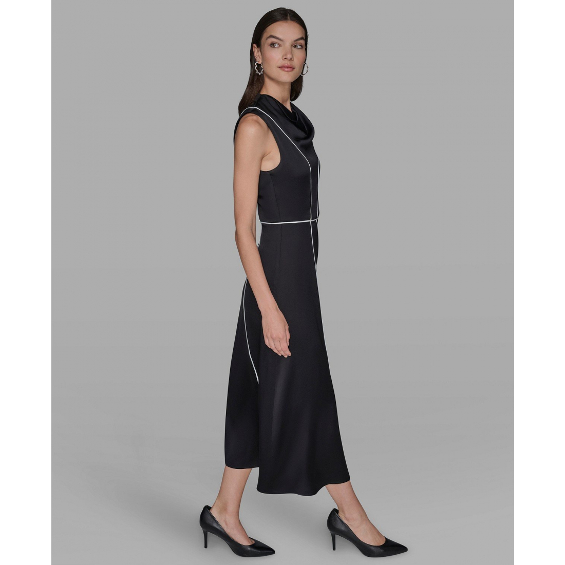 'Mock Neck Midi Dress' pour Femmes