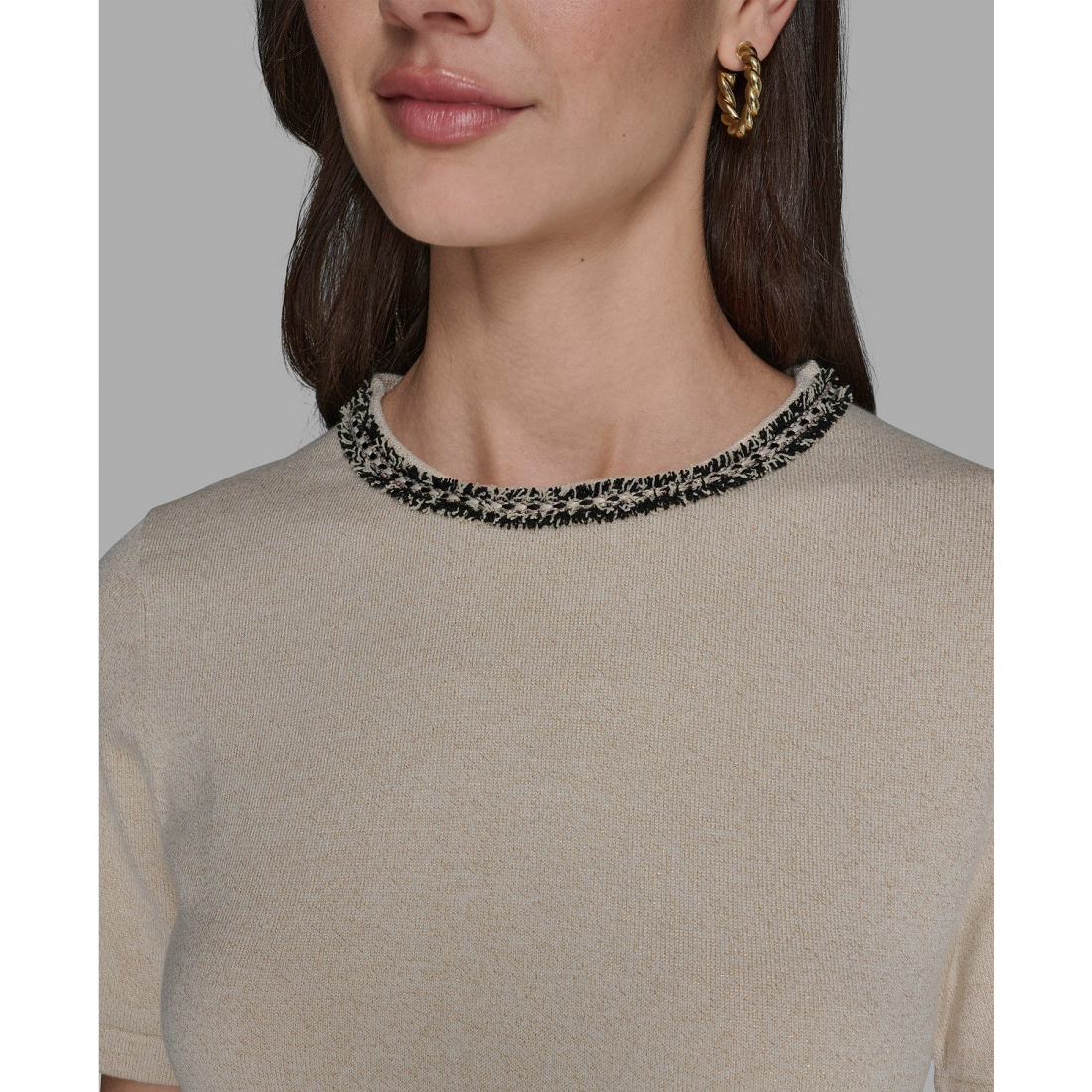 Robe pull 'Rhinestone Embellished Crew Neck' pour Femmes