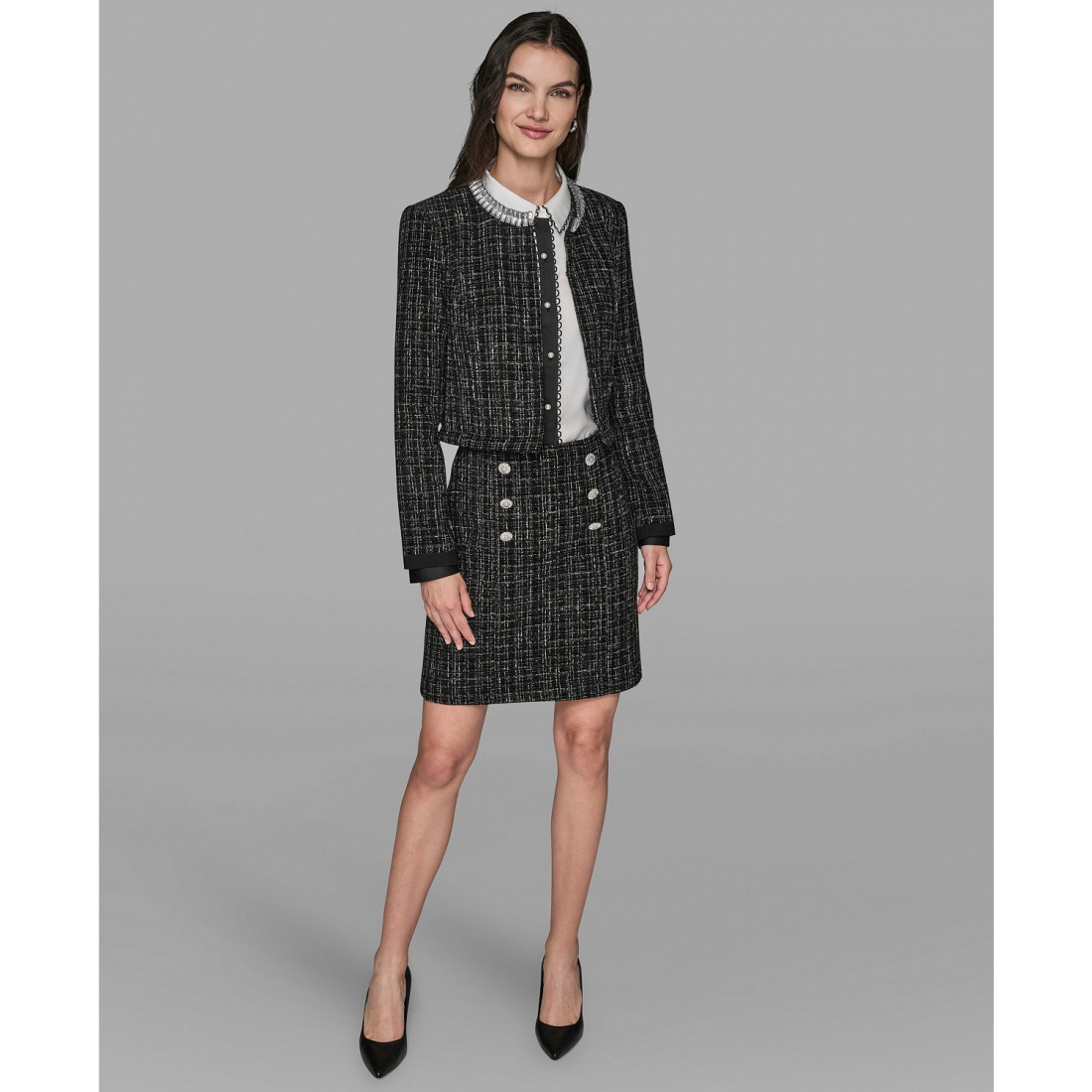 'Round Neck Novelty Topper Jacket' pour Femmes