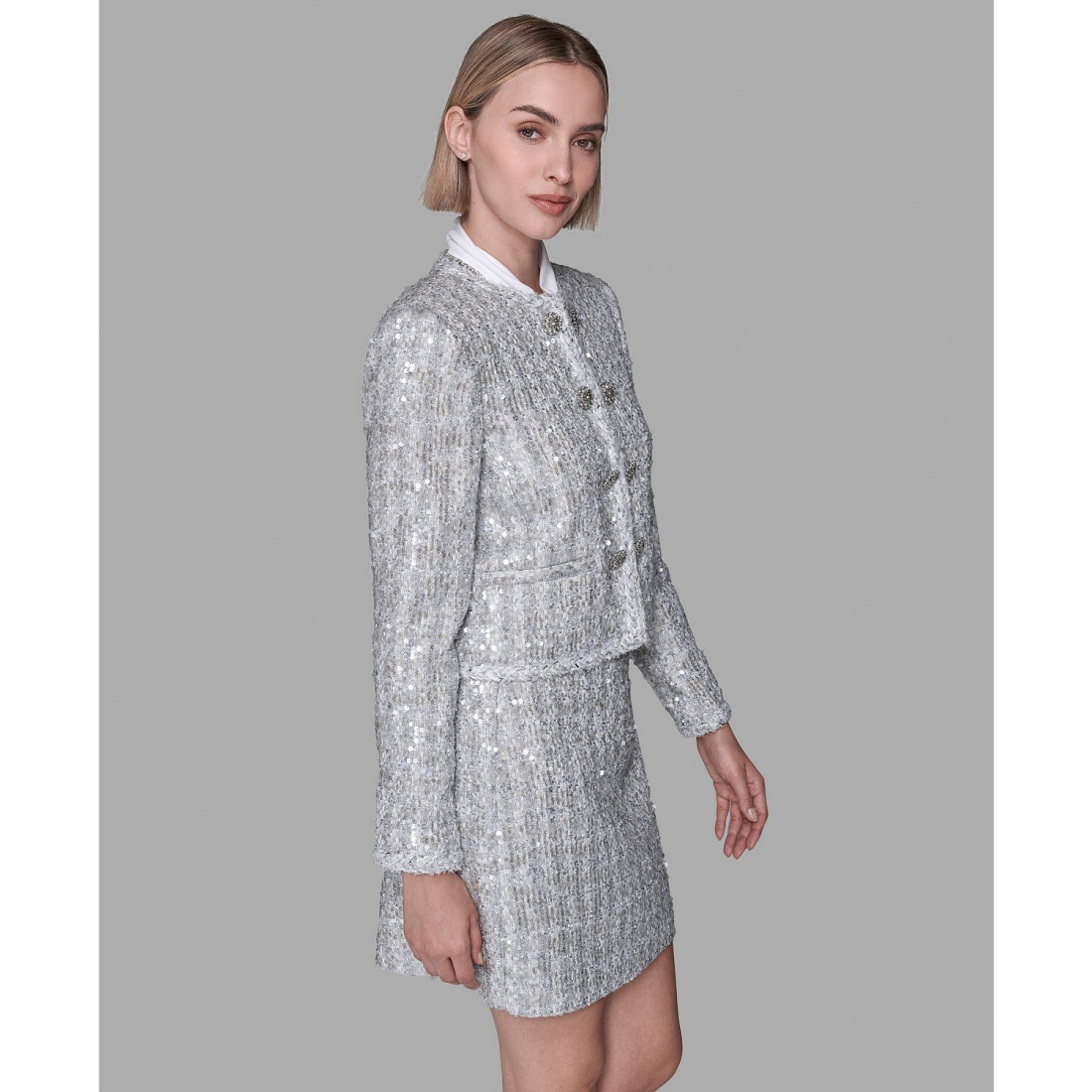 'Novelty Button Front Jacket' pour Femmes