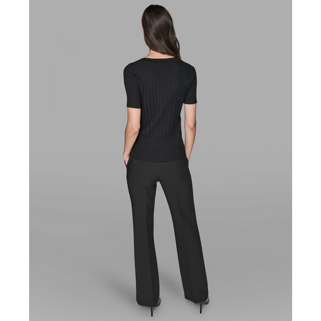 'Short Sleeve Sweater Knit Top' pour Femmes