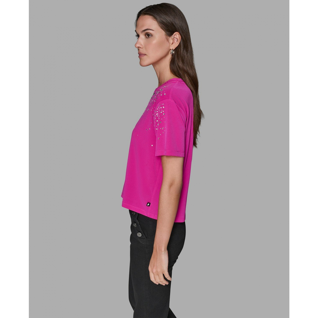 'Crewneck Embellished Top' pour Femmes