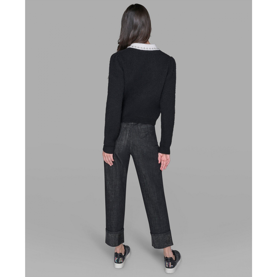 'Contrast Collar Sweater' pour Femmes