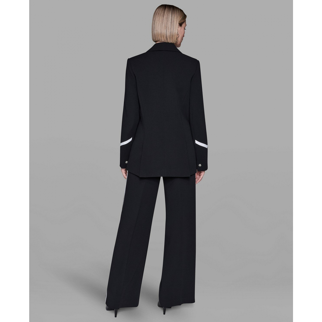 'Collar Contrast Trim Blazer' pour Femmes