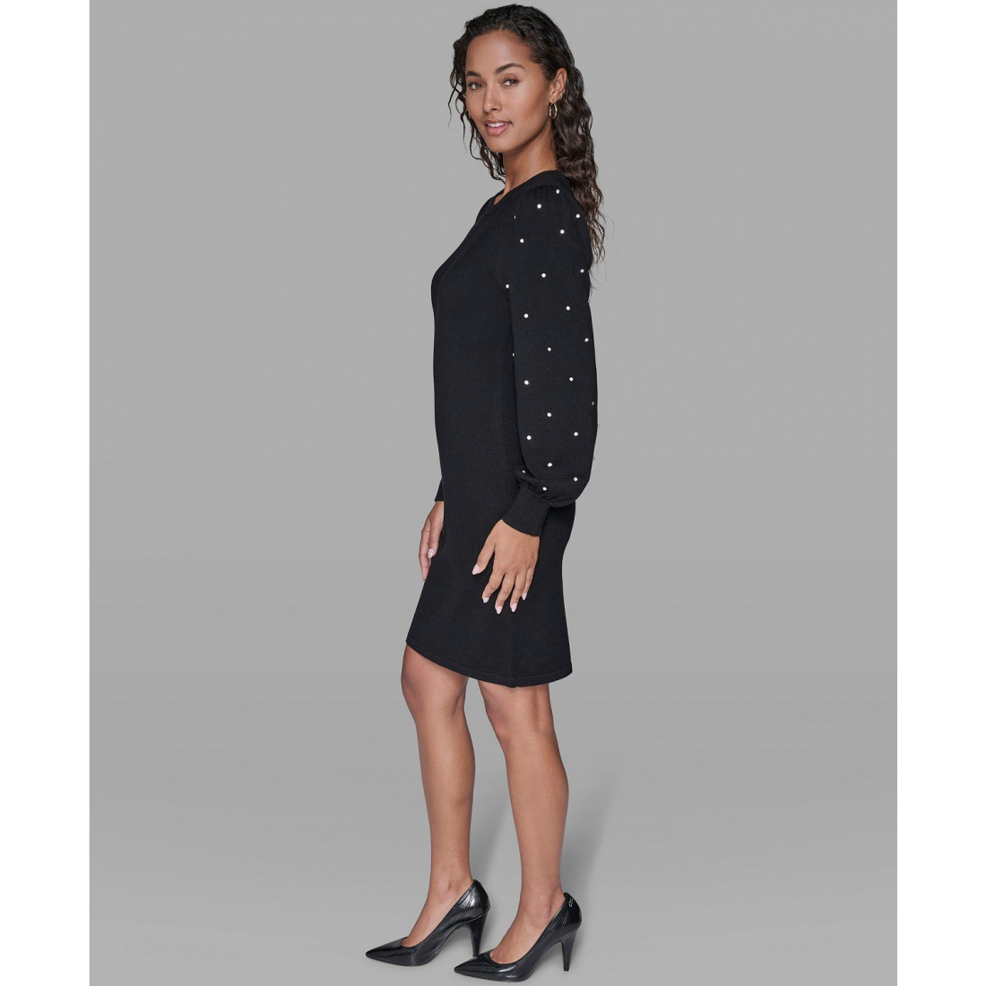 'Embellished Crew Neck Sweater Dress' pour Femmes