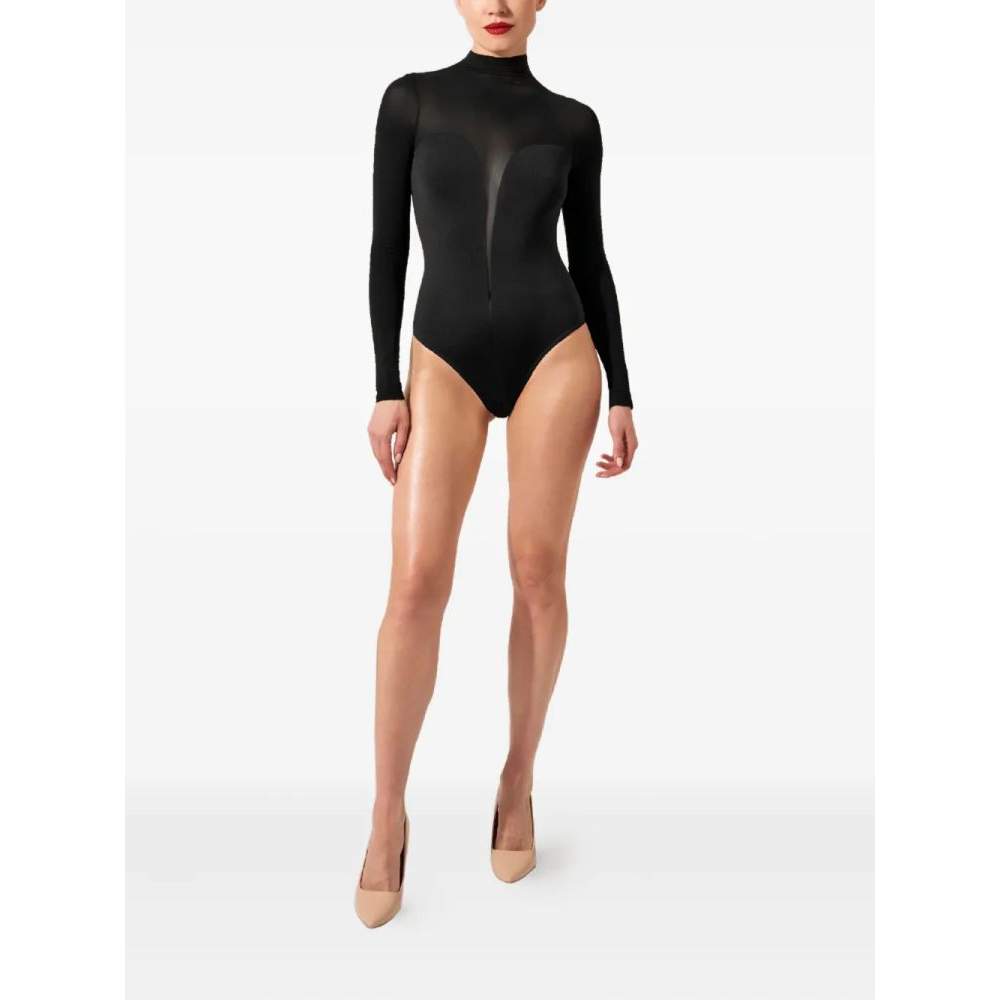 Women's 'High-Neck Sheer-Panel' Bodysuit