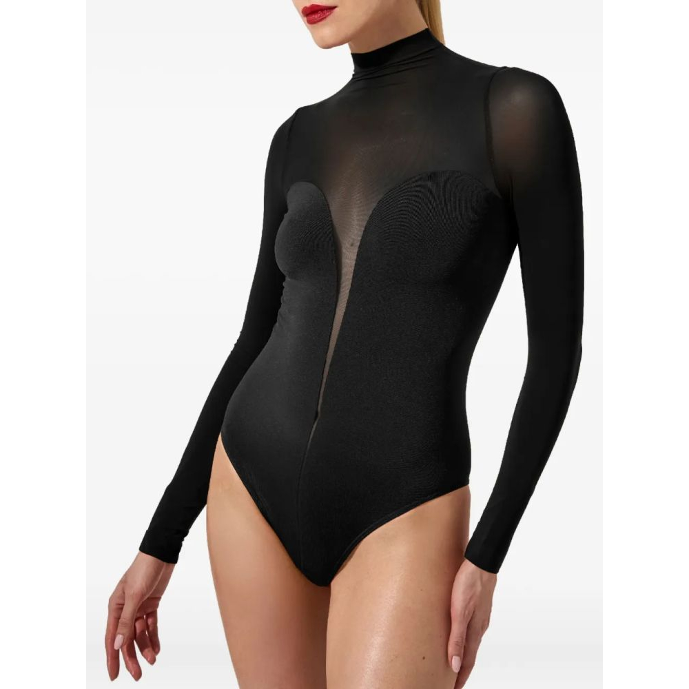 Women's 'High-Neck Sheer-Panel' Bodysuit