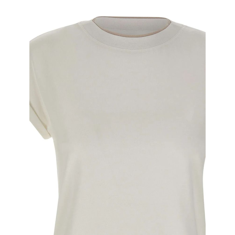 T-shirt 'Cuffed Crew-Neck' pour Femmes