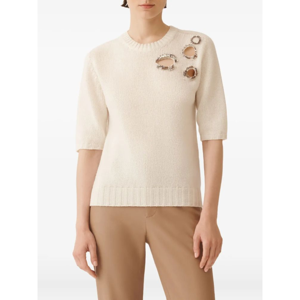Pull à manches courtes 'Embellished' pour Femmes