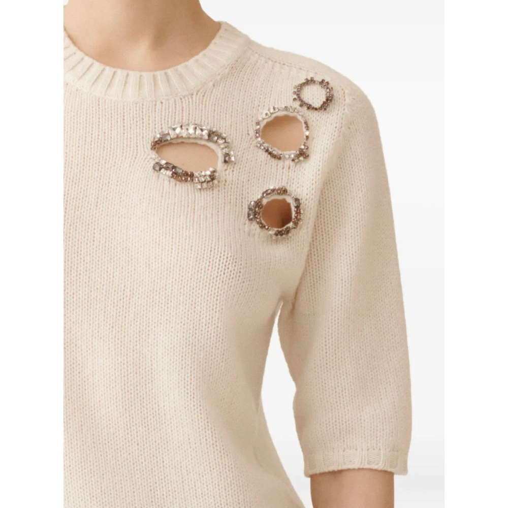 Pull à manches courtes 'Embellished' pour Femmes