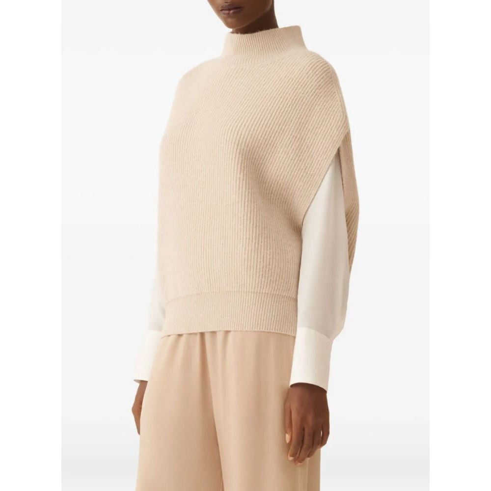 Gilet 'High-Neck Ribbed-Knit' pour Femmes