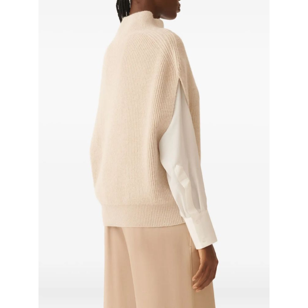 Gilet 'High-Neck Ribbed-Knit' pour Femmes