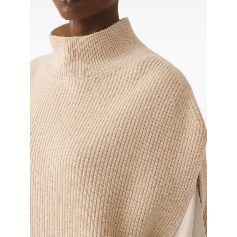 Gilet 'High-Neck Ribbed-Knit' pour Femmes