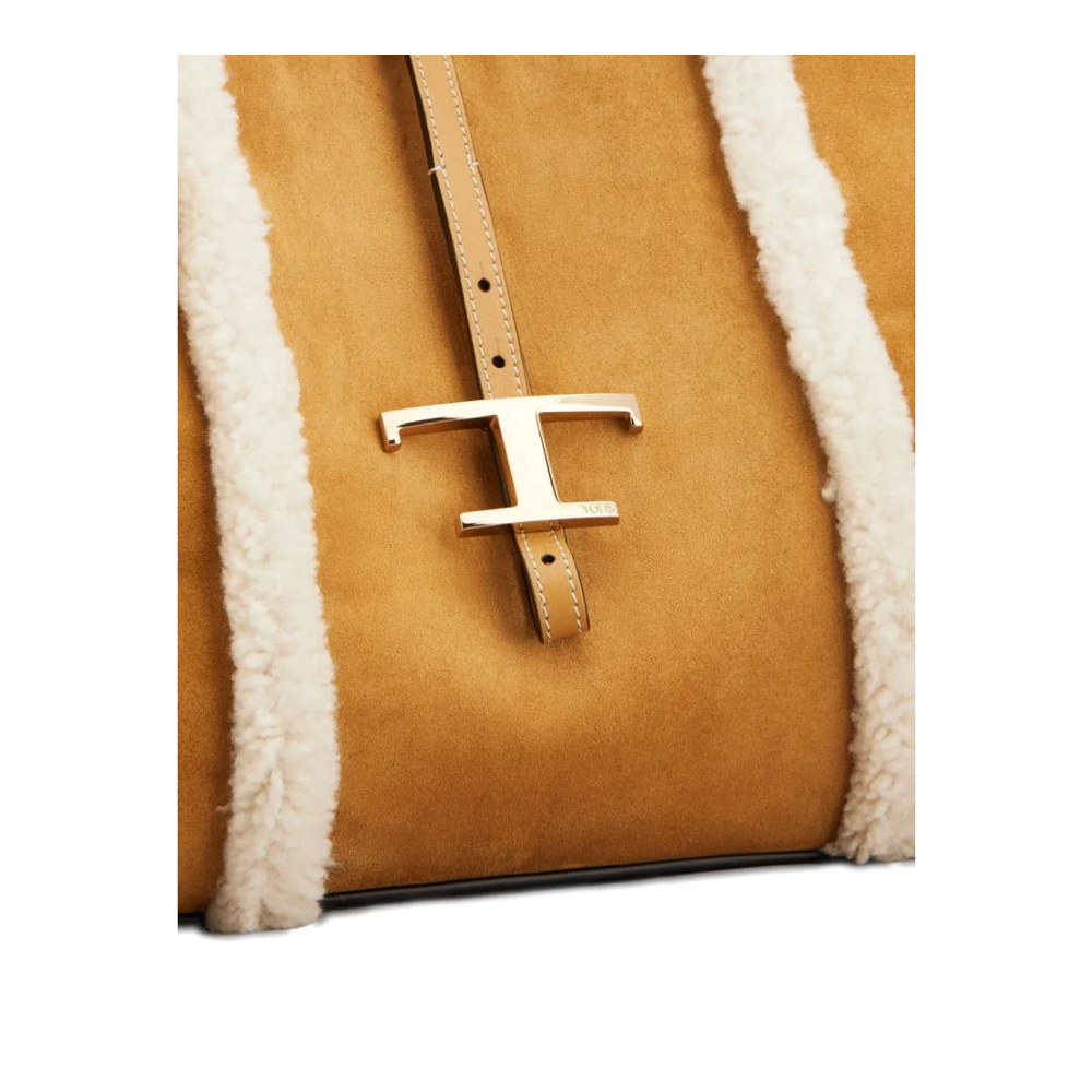 Sac à bandoulière 'Shearling-Trimmed T-Buckle' pour Femmes