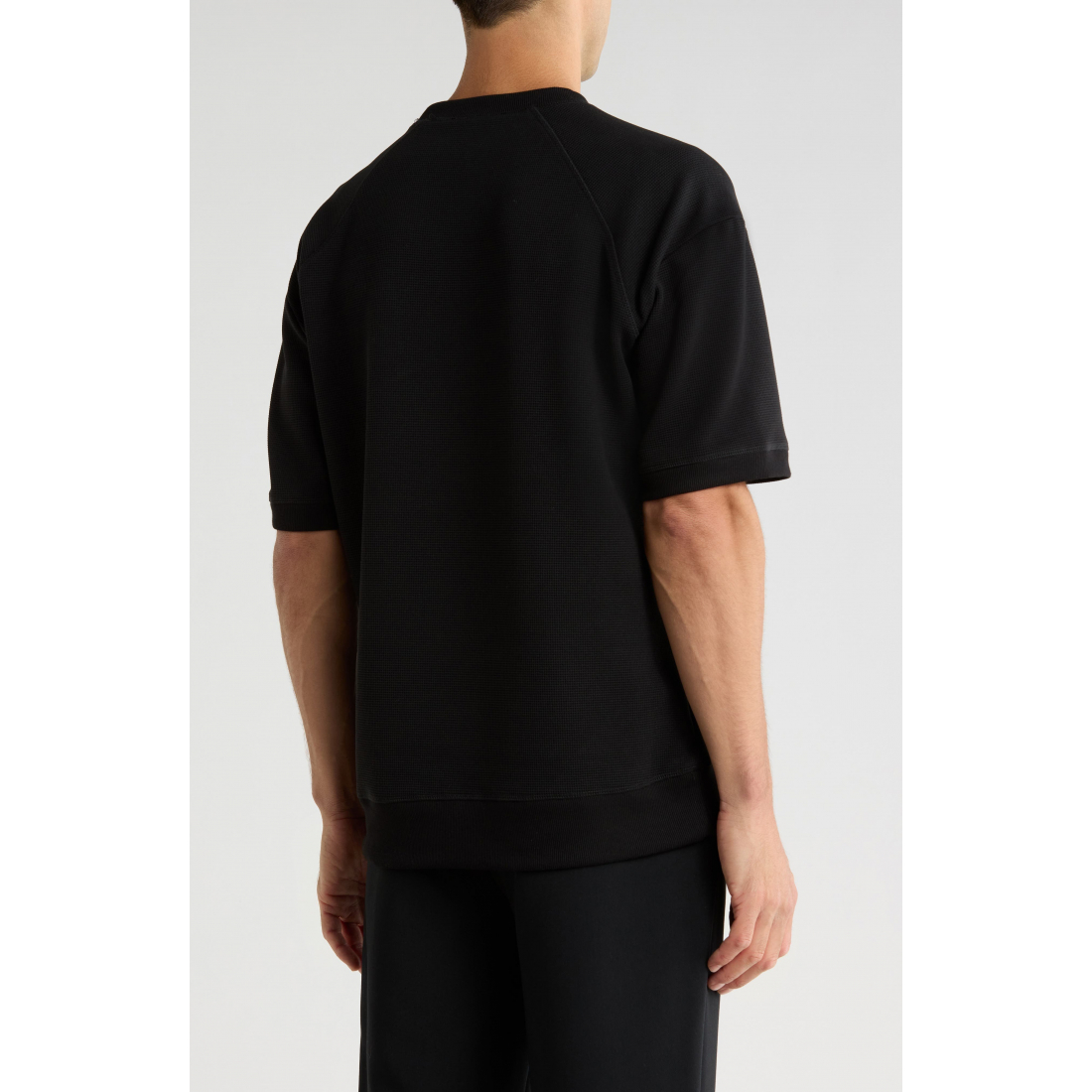'Mock Neck Waffle Knit T-Shirt' pour Hommes