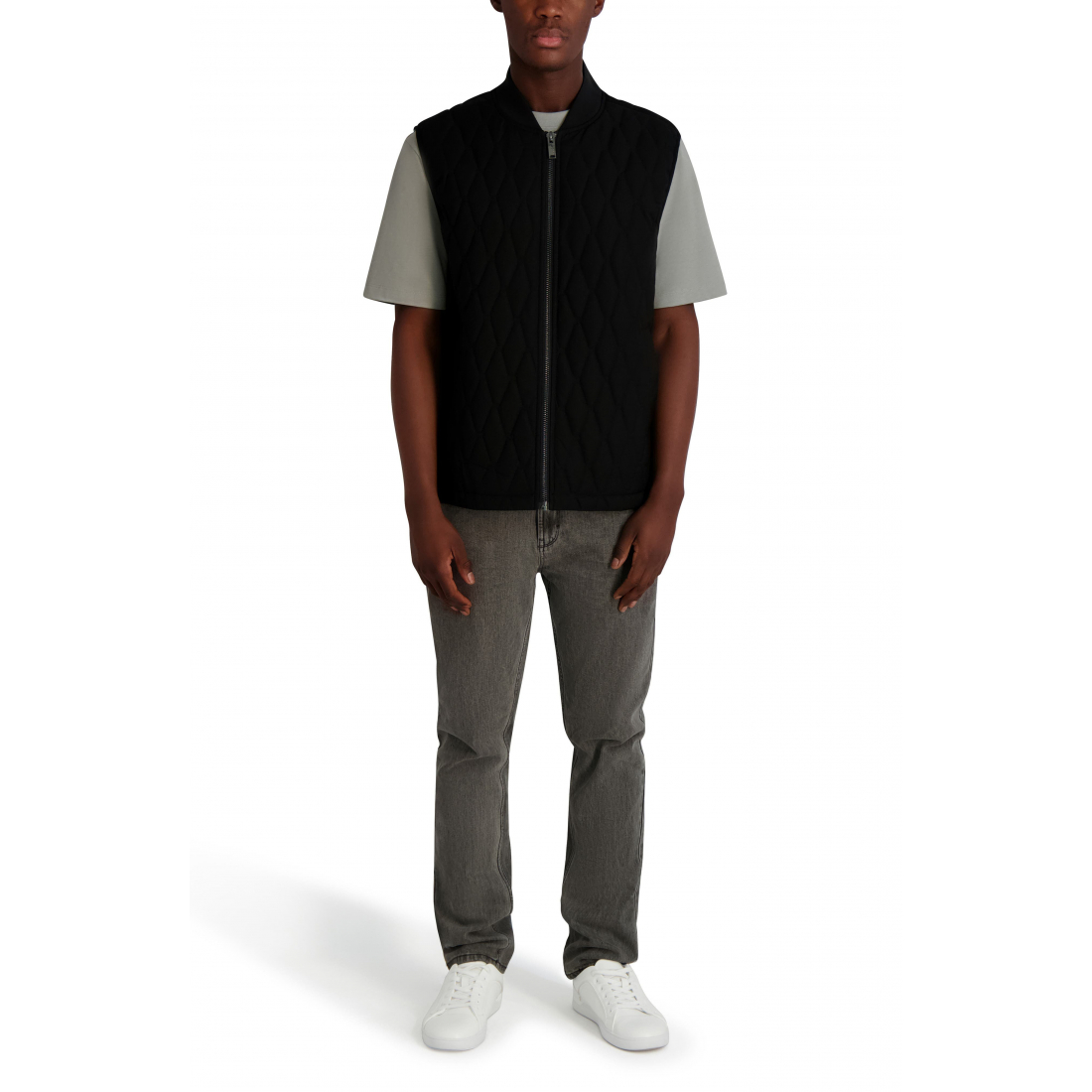 'Diamond Quilt Zip Vest' pour Hommes
